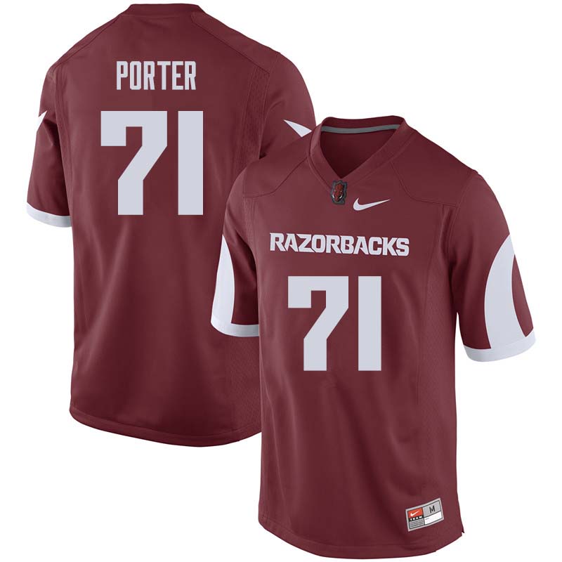 Men #71 David Porter Arkansas Razorback College Football Jerseys Sale-Cardinal